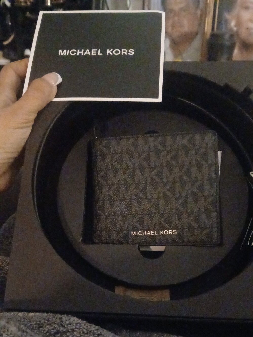 Michael Kors Men's MK Signature Bifold Wallet in Black/Brown